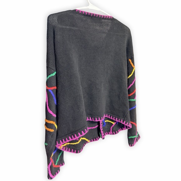 Rare Vintage 1980's Retro Contempo Casuals Art Cardigan With All Buttons W Med - Picture 9 of 9